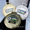 Medallas personalizadas de fútbol deportivo de oro, plata y bronce